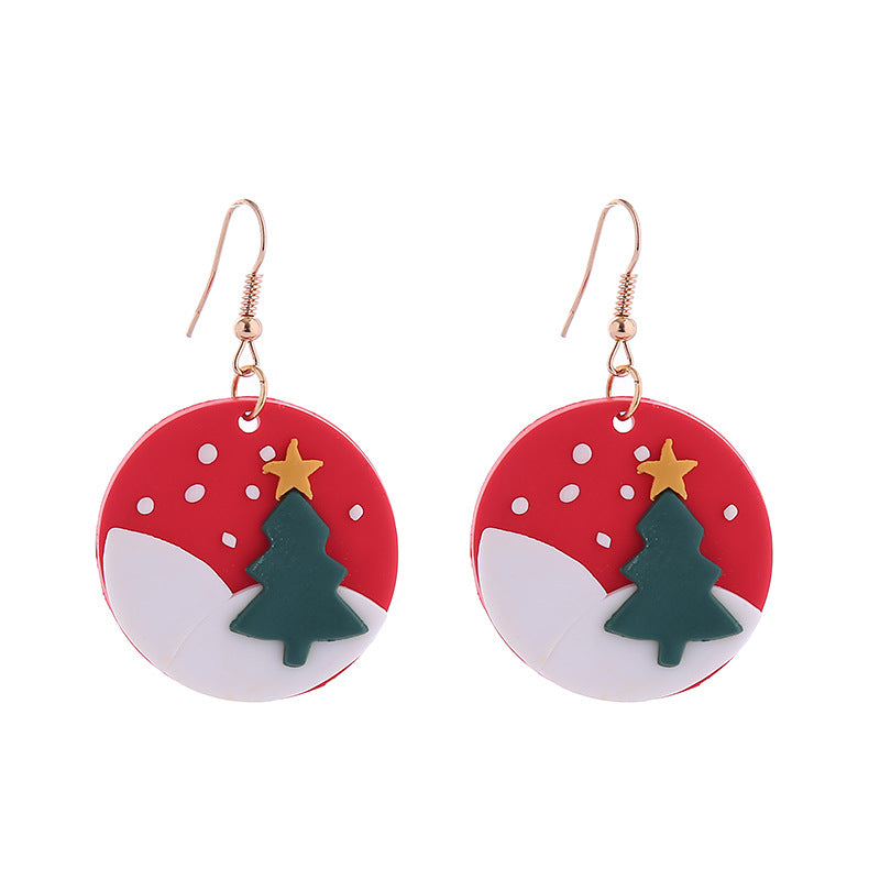 Wholesale Christmas Series Soft Clay Christmas Tree Earrings