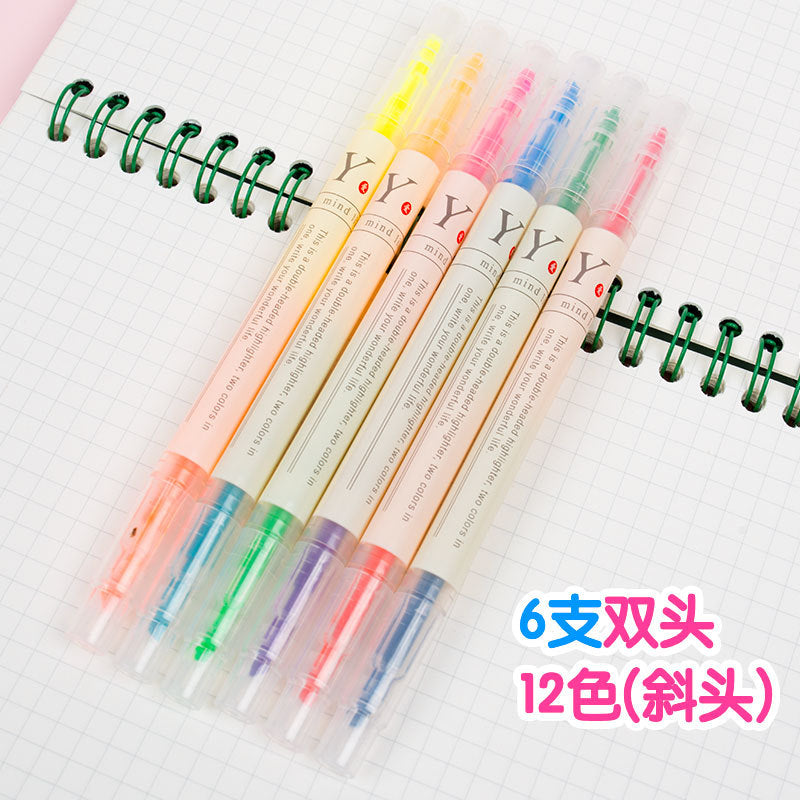Wholesale Color Double Head Fluorescent Marker Pen