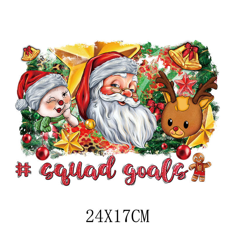 Wholesale   5pcs/pack sleigh heat transfer  UV DTF Ready to Press Transfers Wraps