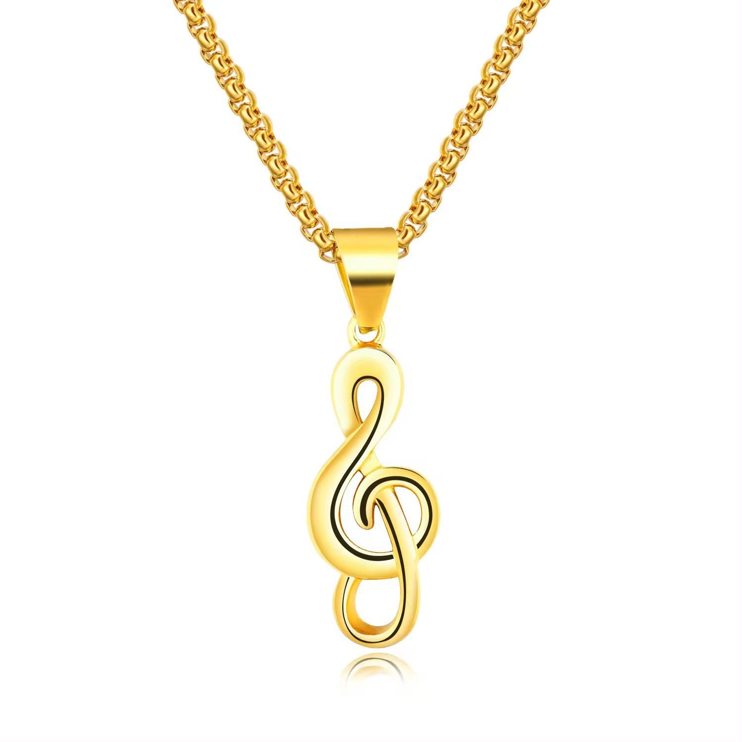 Wholesale Musical Note Titanium Steel Men's Necklace
