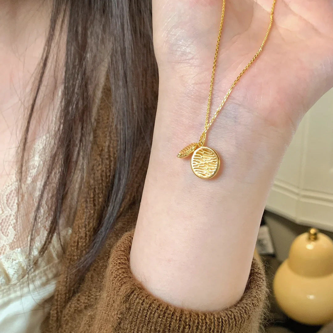 Wholesale Sparkling Four Leaf Clover Zircon Titanium Steel Necklace