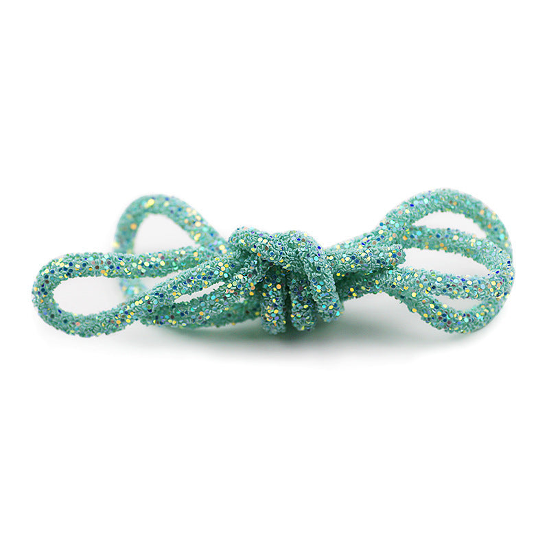 Wholesale  Diy seven-color sequin drill pipe glitter powder rope with rubber hose rainbow shoes and hats drill decorative rope jewelry