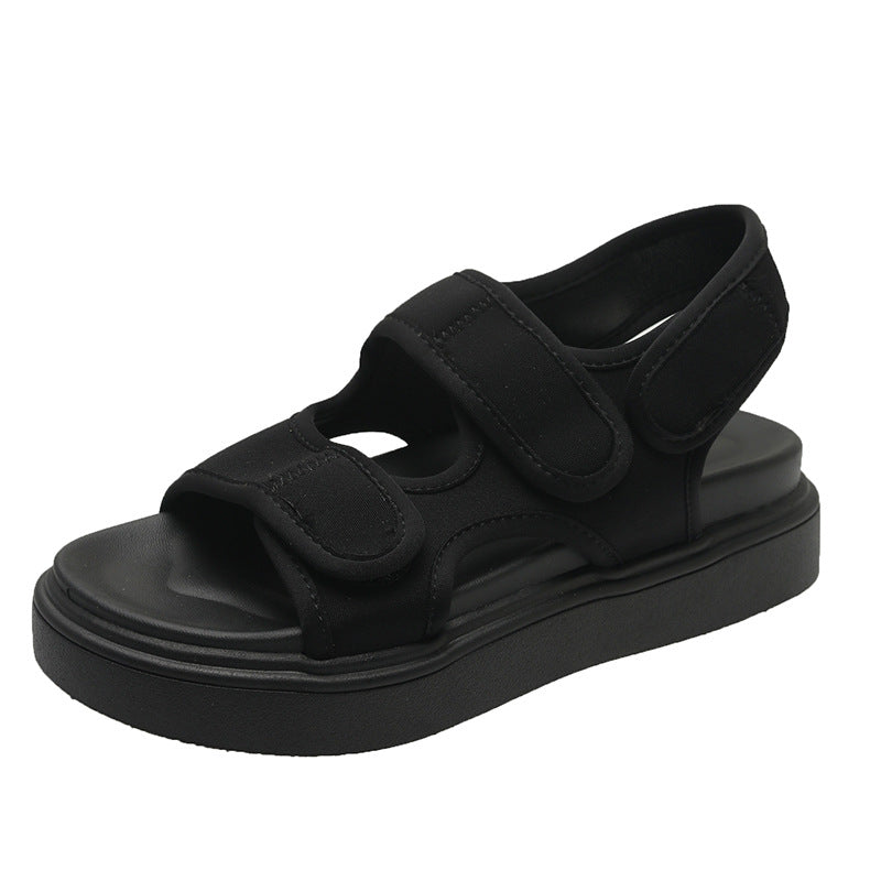 Wholesale Cloth Velcro Platform Sandals