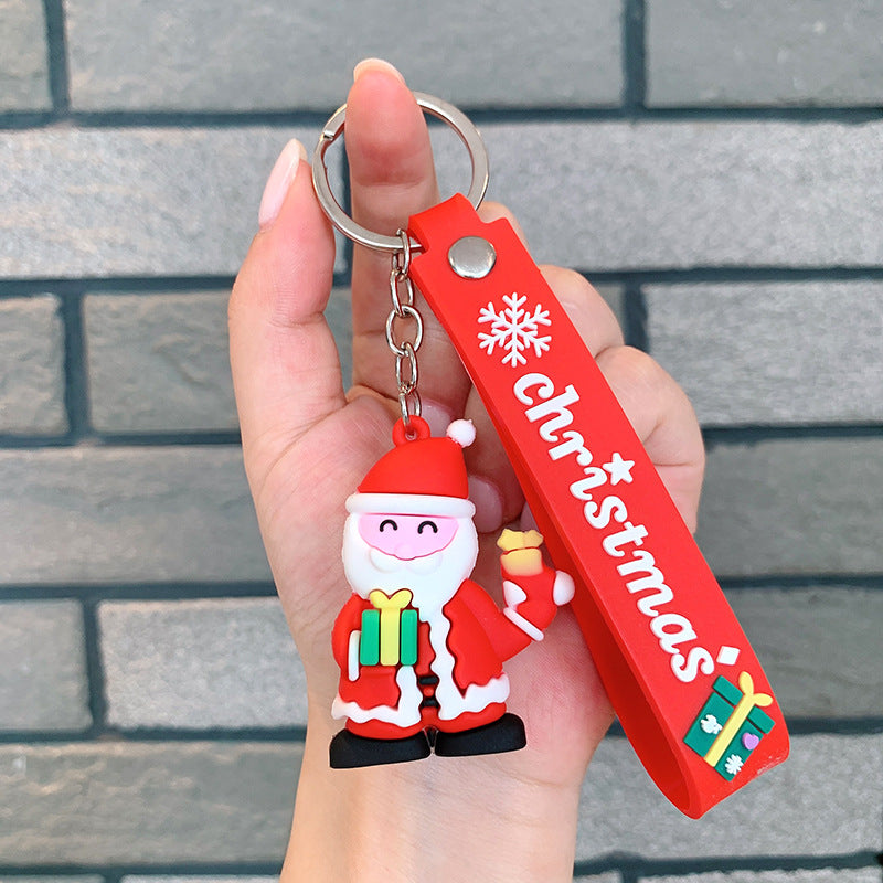 Wholesale Santa Claus Christmas Snowman Elk Silicone Keychain