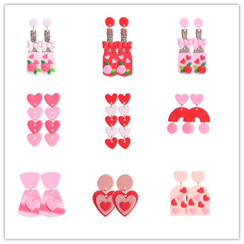 Wholesale Valentine's Day Love Soft Ceramic Earrings