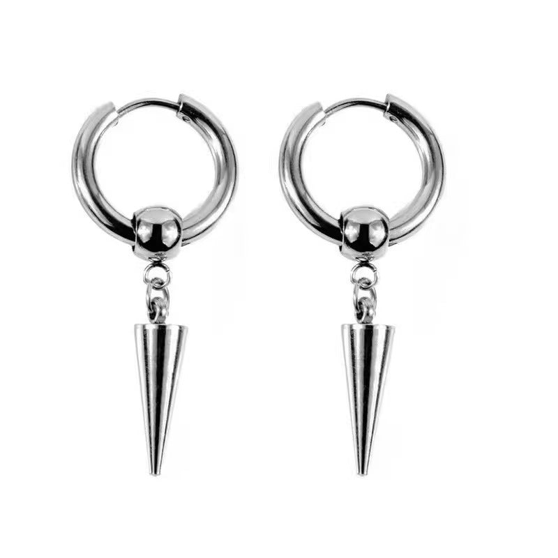 Wholesale Cross Leaf Sword Earrings Dragon Pattern Hoop Earrings