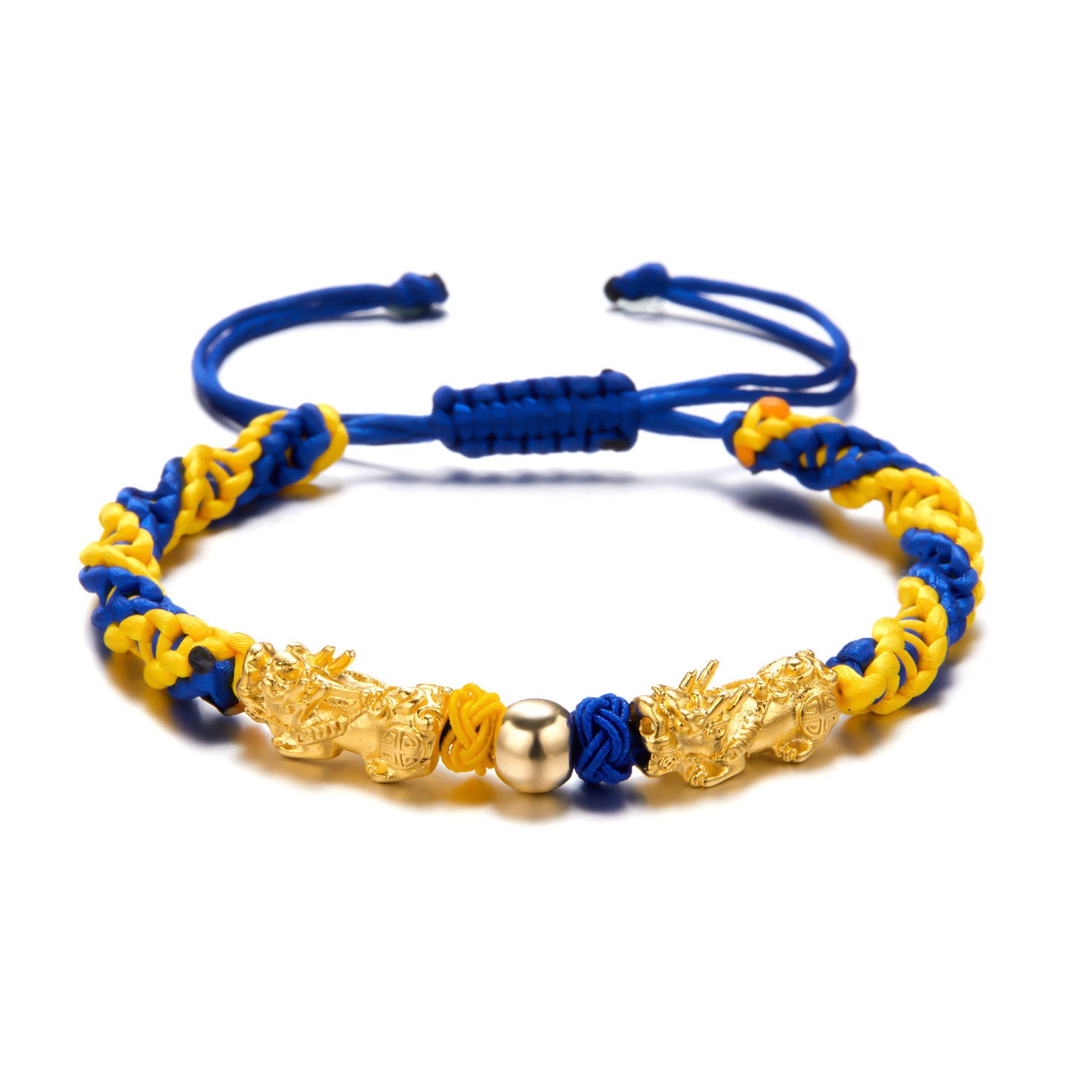 Wholesale Yellow Blue Braided Adjustable Bracelet