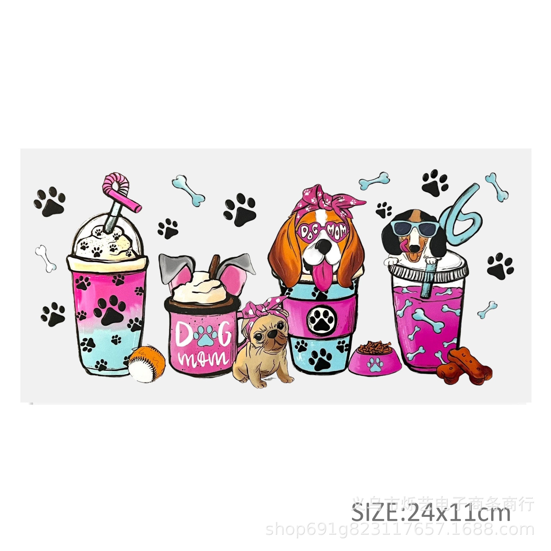 Wholesale Milk tea ice cream beverage series 16oz Cup UV DTF Wraps