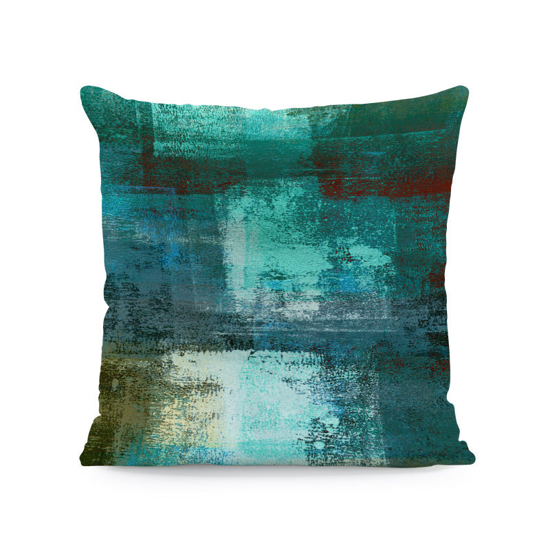Wholesale Geometric Watercolor Printed Plush Pillowcases