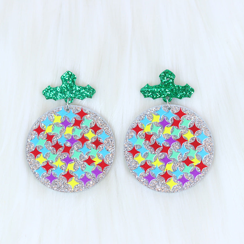 Wholesale Christmas Cake Christmas Tree Acrylic Earrings
