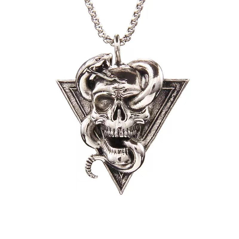 Wholesale Fashion  Hip-Hop Necklace for Men, Personalized Punk Style Steel Chain Pendan