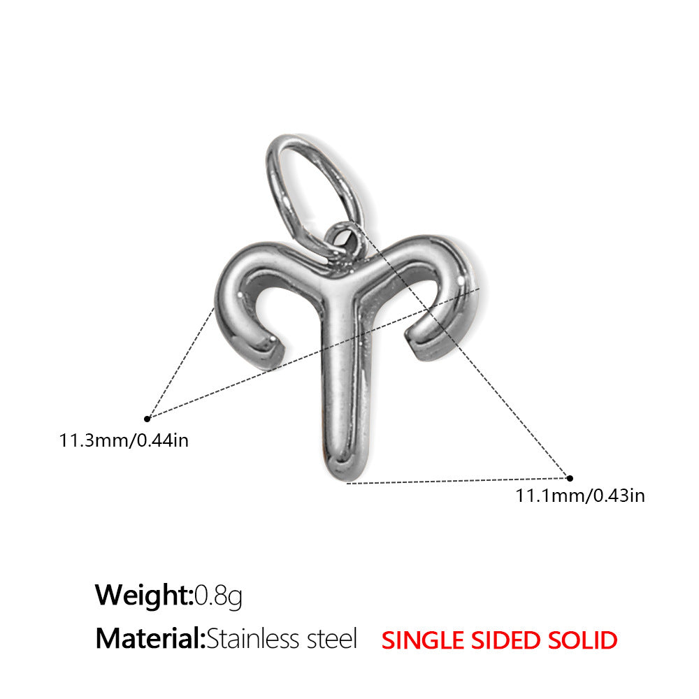 Wholesale Stainless steel twelve zodiac necklace pendant accessories