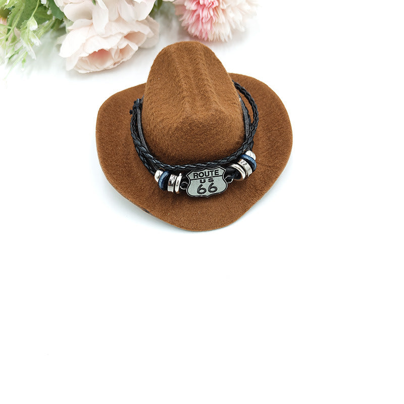 Wholesale Gentleman Cowboy Hat Mini Doll Accessories