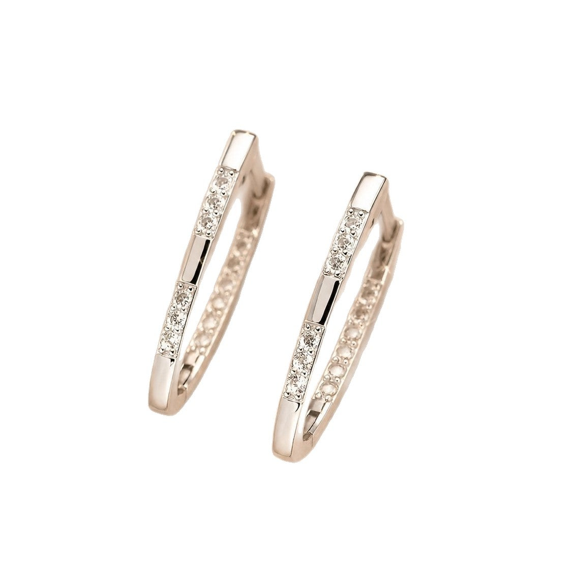 Wholesale Trendy Geometric Shape Champagne Earrings For Women Alloy Electroplated Jewelry Accessory Nice For Party Or Everyday Wear