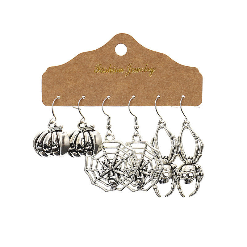 Wholesale Halloween Ghost Skull Bone Alloy Earrings Set