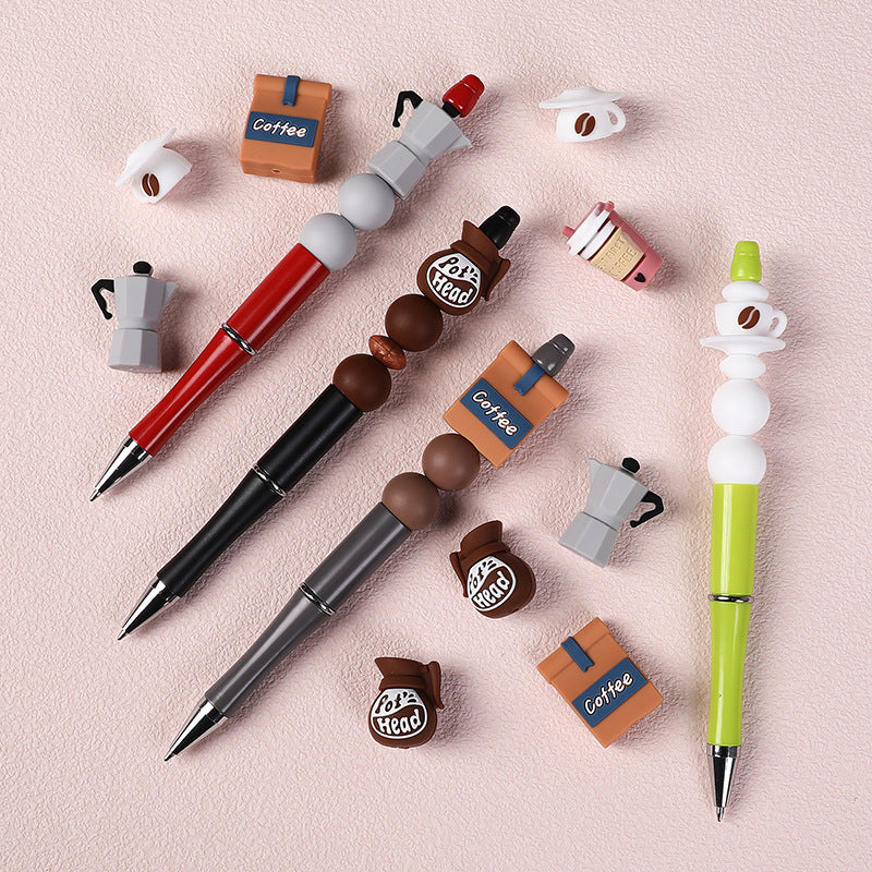 Wholesale 20pcs   Coffee series silicone beads  3D Focal Beads