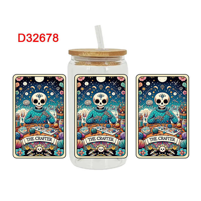 Wholesale Skeleton Bull 16oz Cup UV DTF Wraps