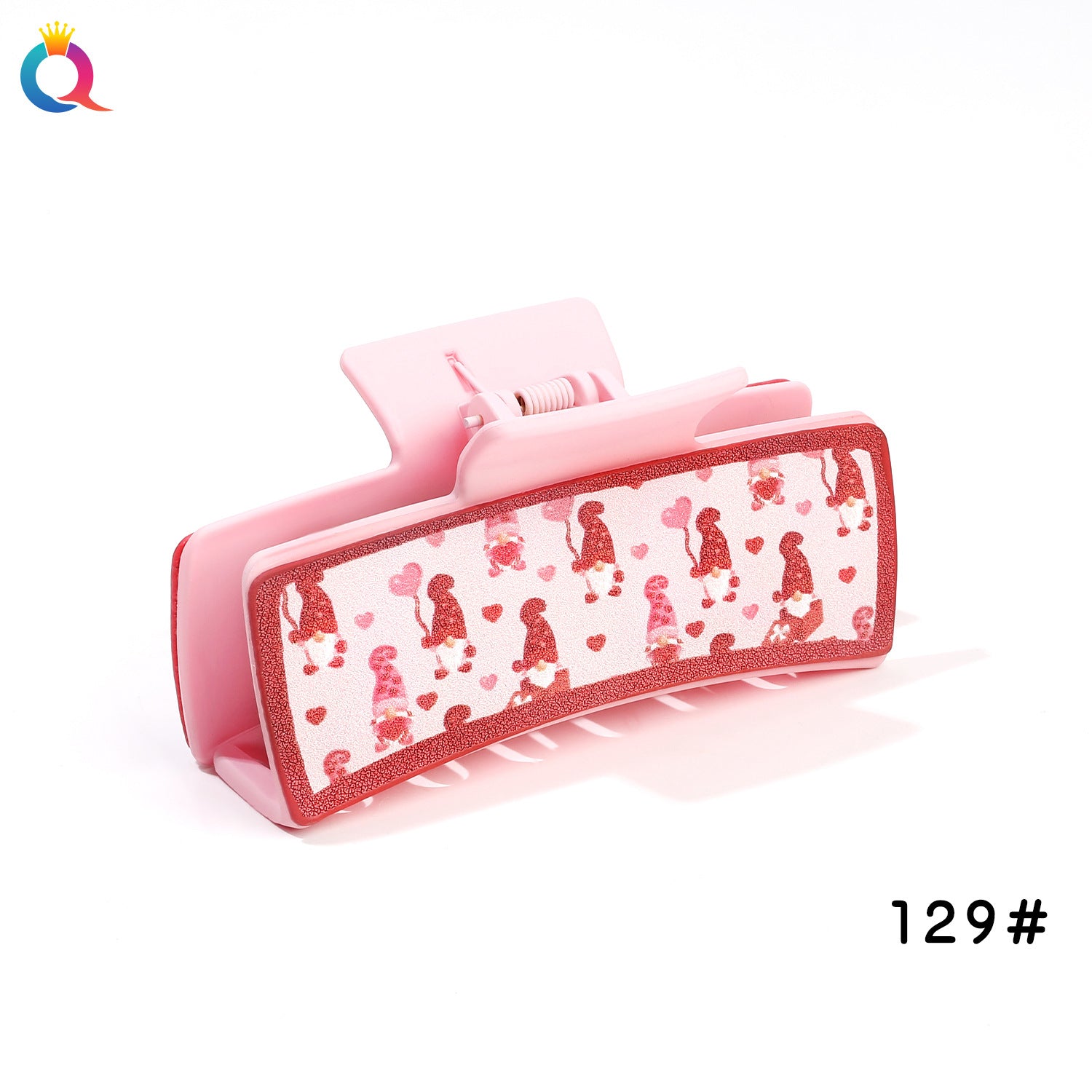 Wholesale Valentine's Day Pink Leather Hair Clips