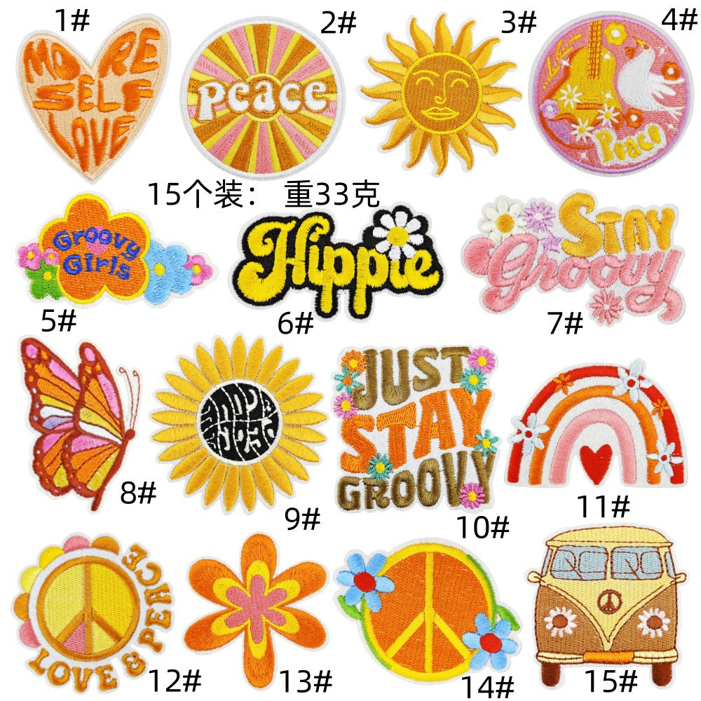 Wholesale Trendy Embroidered Hippie Patch Decorative Accent For Bags DIY Craft Supply Resale