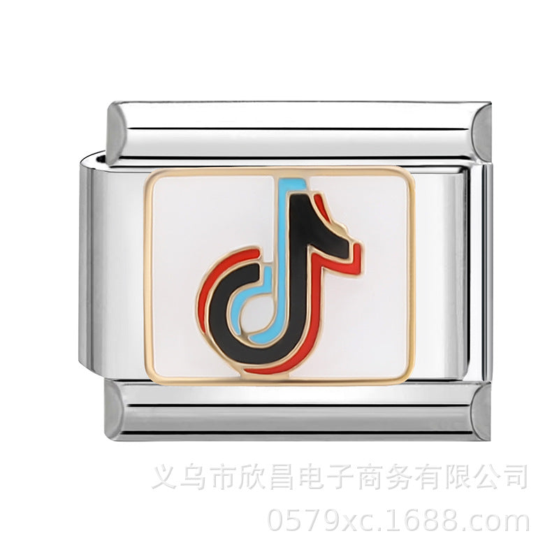 Wholesale Italian Charm Bracelet 9mm DIY Disassembly Stainless Steel Retro Brace Bracelet