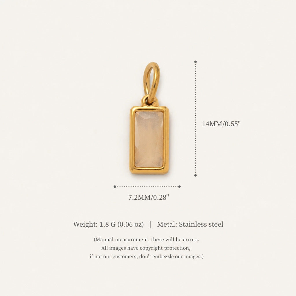 Wholesale Titanium Steel 18K Gold Plated Teardrop Pendant Necklace Snake Bone Chain Birthstone Fashion Accessory For Party Gift