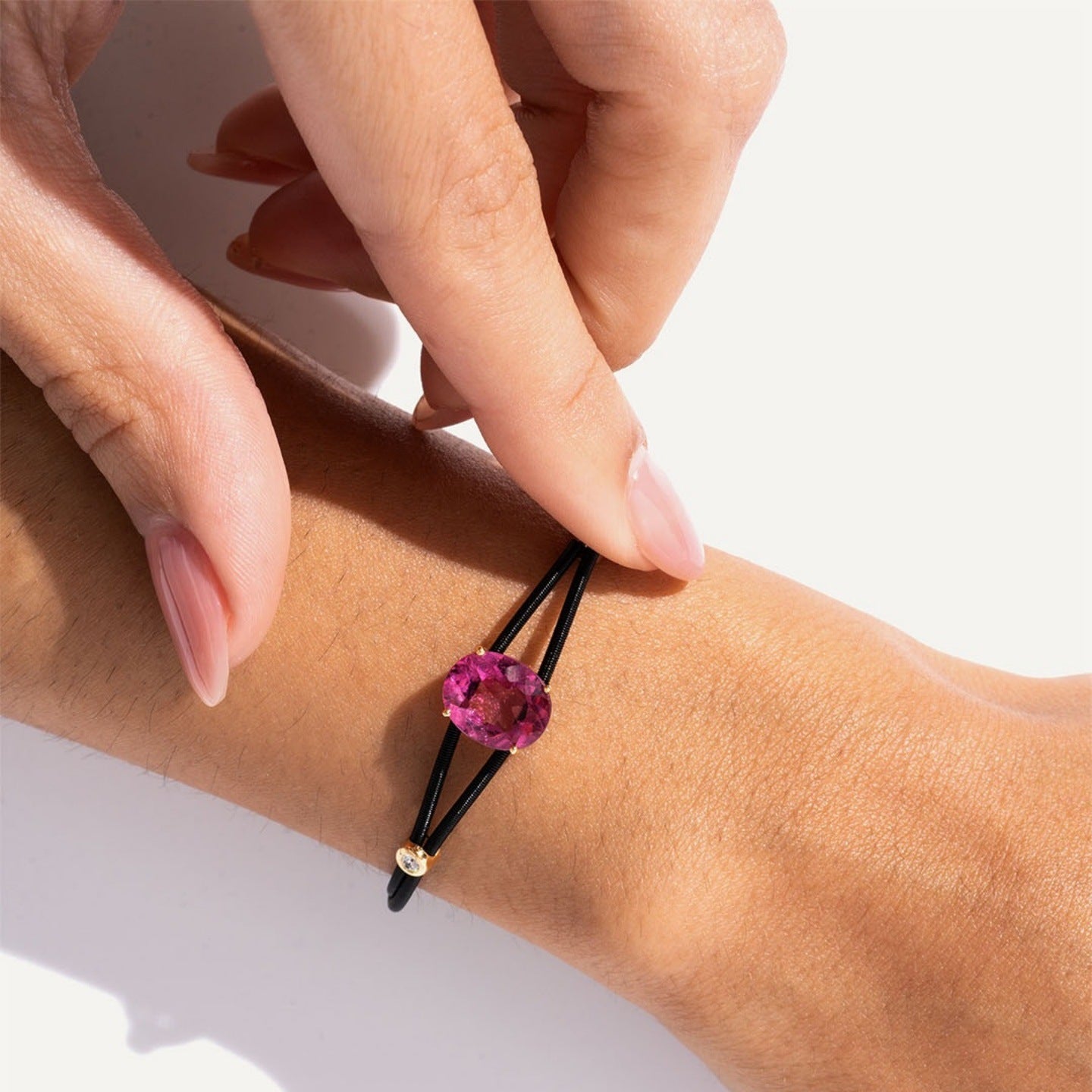 Wholesale Geometric Crystal Double Strand Elastic Bracelet For Women Everyday Fashion Accessory