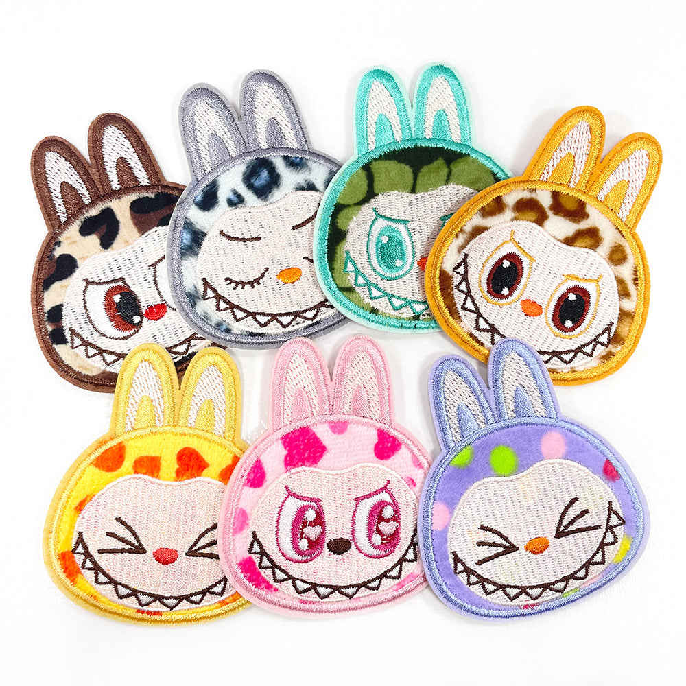 Wholesale Cartoon Embroidered Badge Polyester Self Adhesive Sticker For Kids Shoes Hats DIY Accessory OLY Exclusive