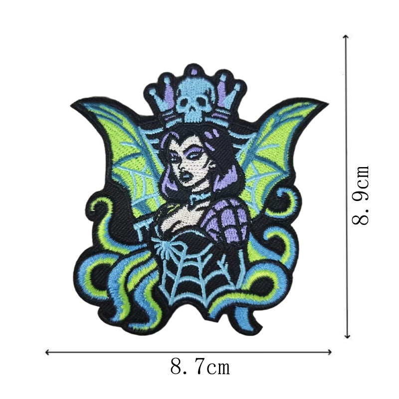 Wholesale Iron On Embroidered Patches Gothic Witch Vampire Skull  Web Set Of 10 For Coat Decorative Fashion