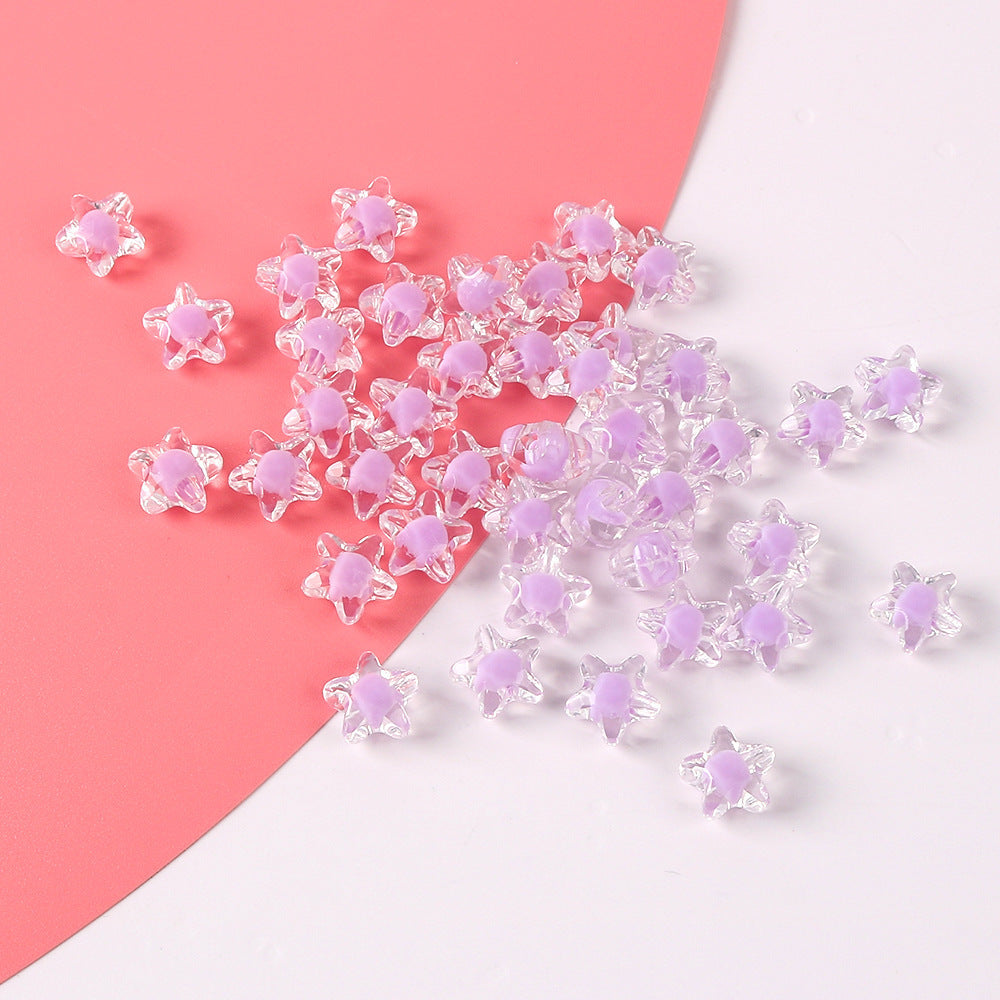 Wholesale 20pcs Transparent Colorfulful Five-Pointed Star Acrylic DIY Beads