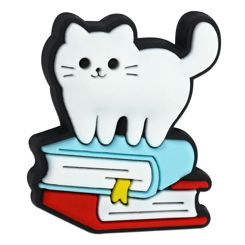 Wholesale Random 100pcs Creative Cartoon Black Cat Shape Pvc Soft Glue Beads