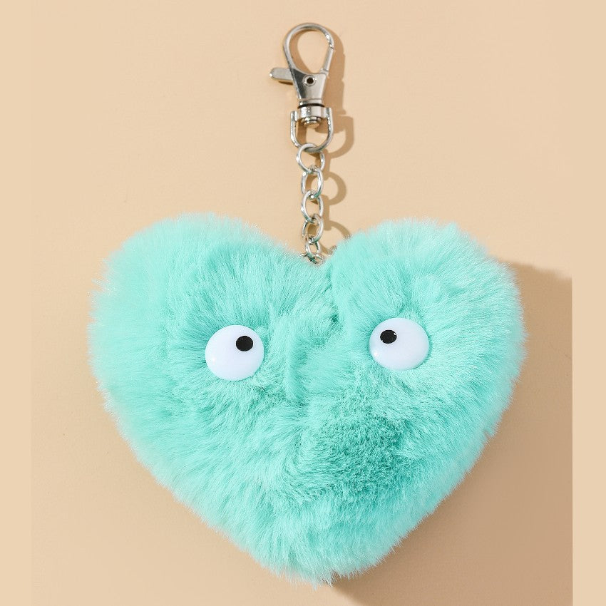 Wholesale Cute Eyes Peach Heart Plush Keychain