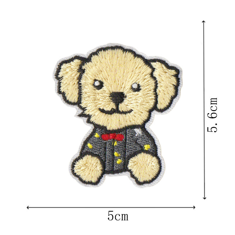 Wholesale Cartoon Puppy Embroidered Fabric Patch Cute Pet Animal Embroidery Patch