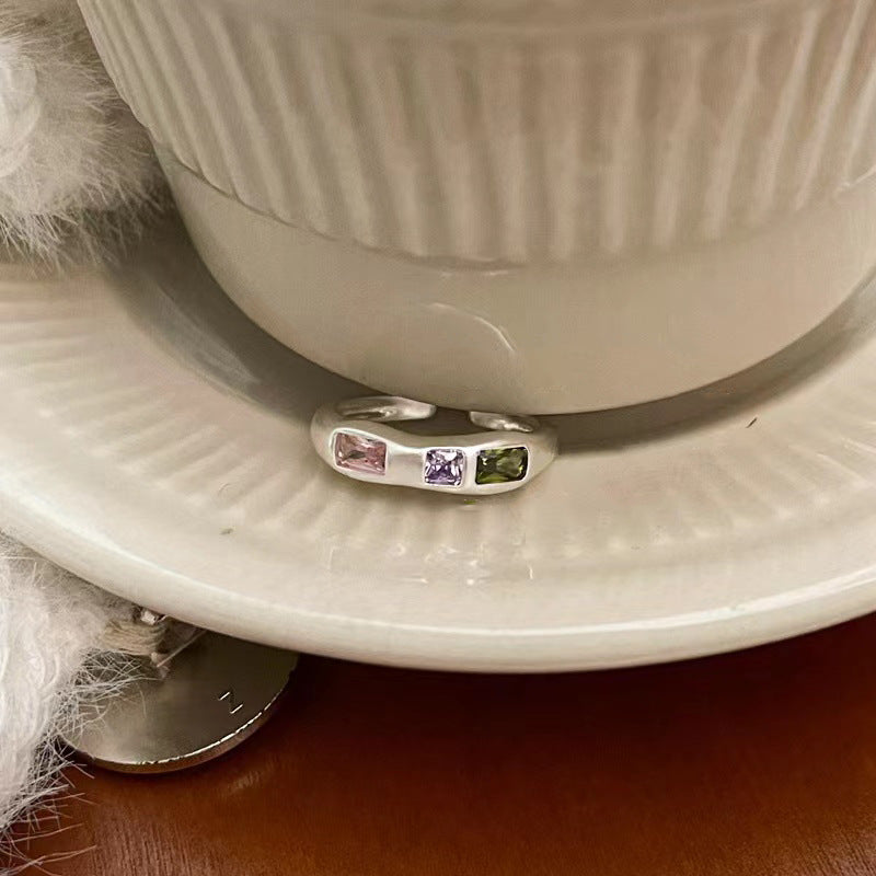 Wholesale Dopamine Love Colored Zircon Open Ring