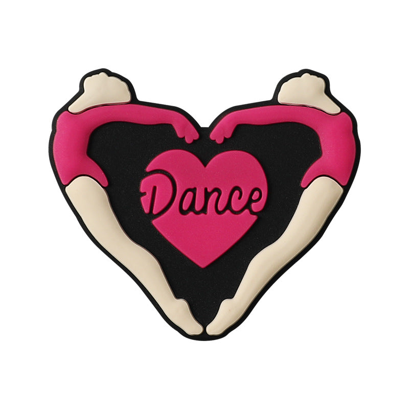 Wholesale  20pcs/pack Pink ballet silicone Focal Beads