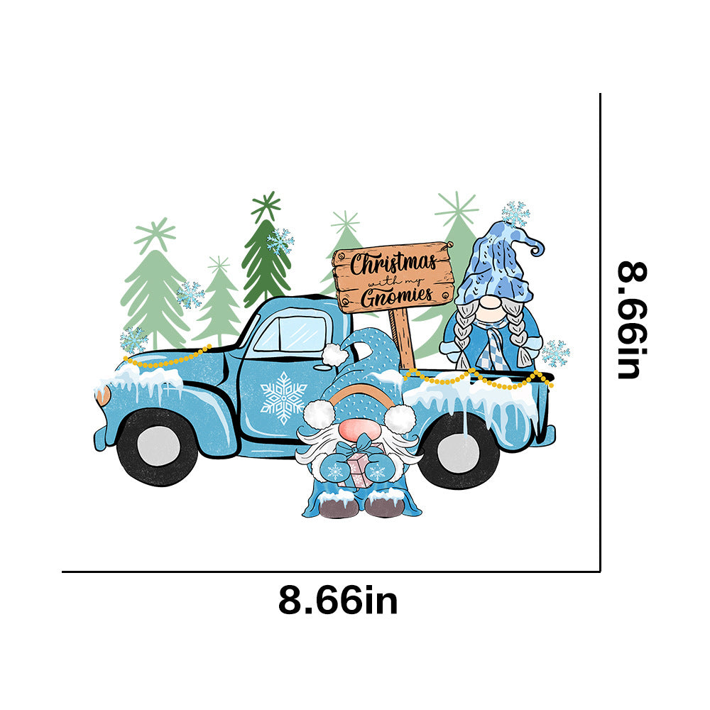 Wholesale 10pcs/pack Winter snowflake white ink heat transfer sticker for clothing  UV DTF ready-to-use transfer stickers