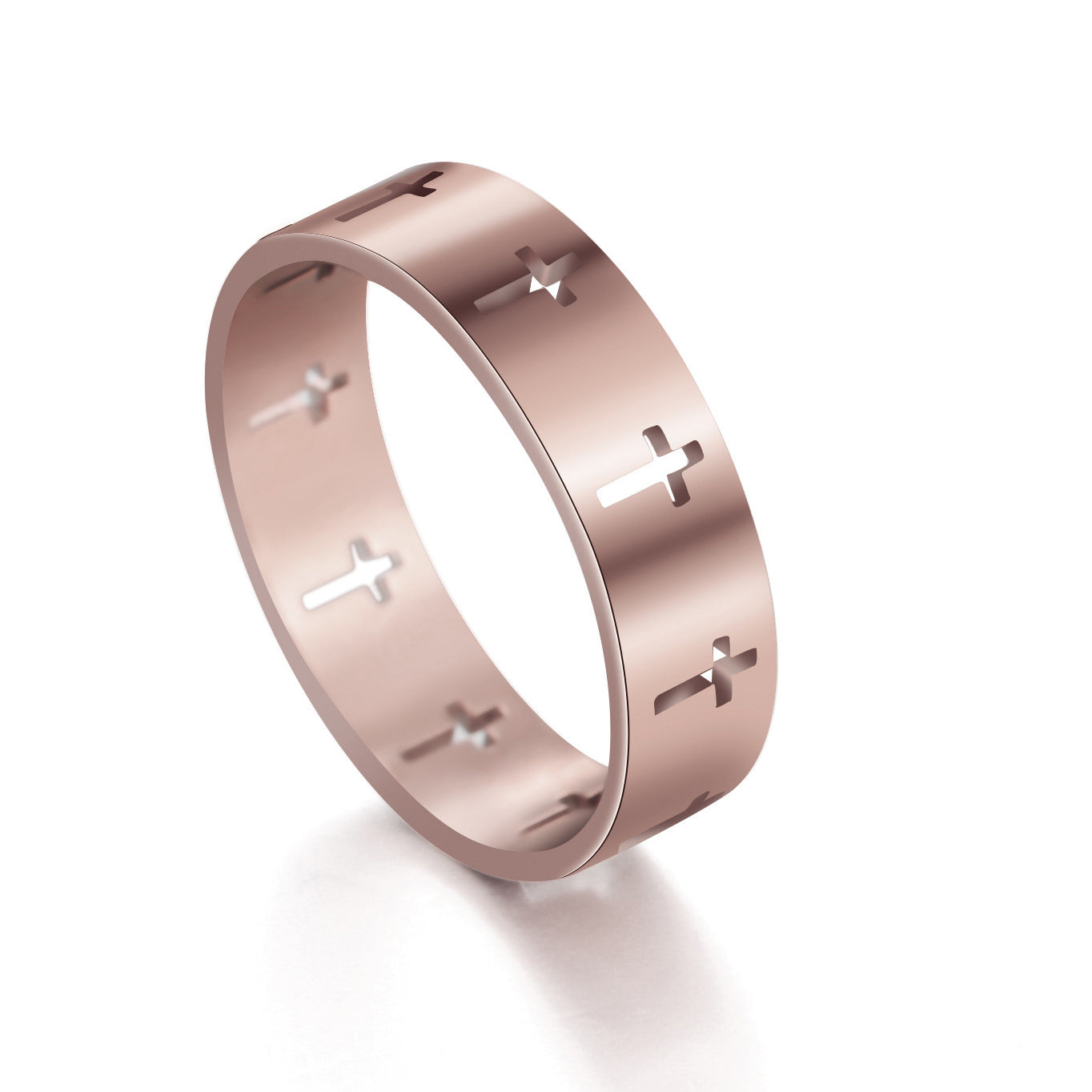 Wholesale Hollow Cross Stainless Steel Ring