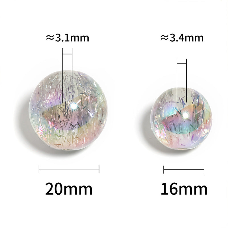 Wholesale 100pcsColorful Grey Acrylic Round Beads Sequins Straight Hole Beads