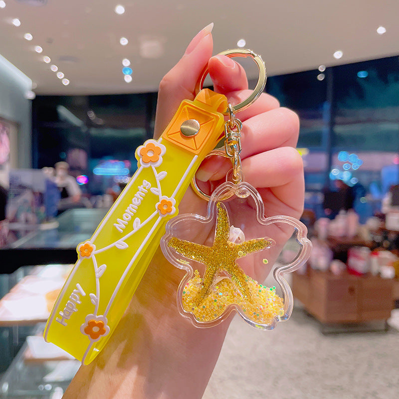 Wholesale Acrylic Floating Quicksand Bottle Keychain