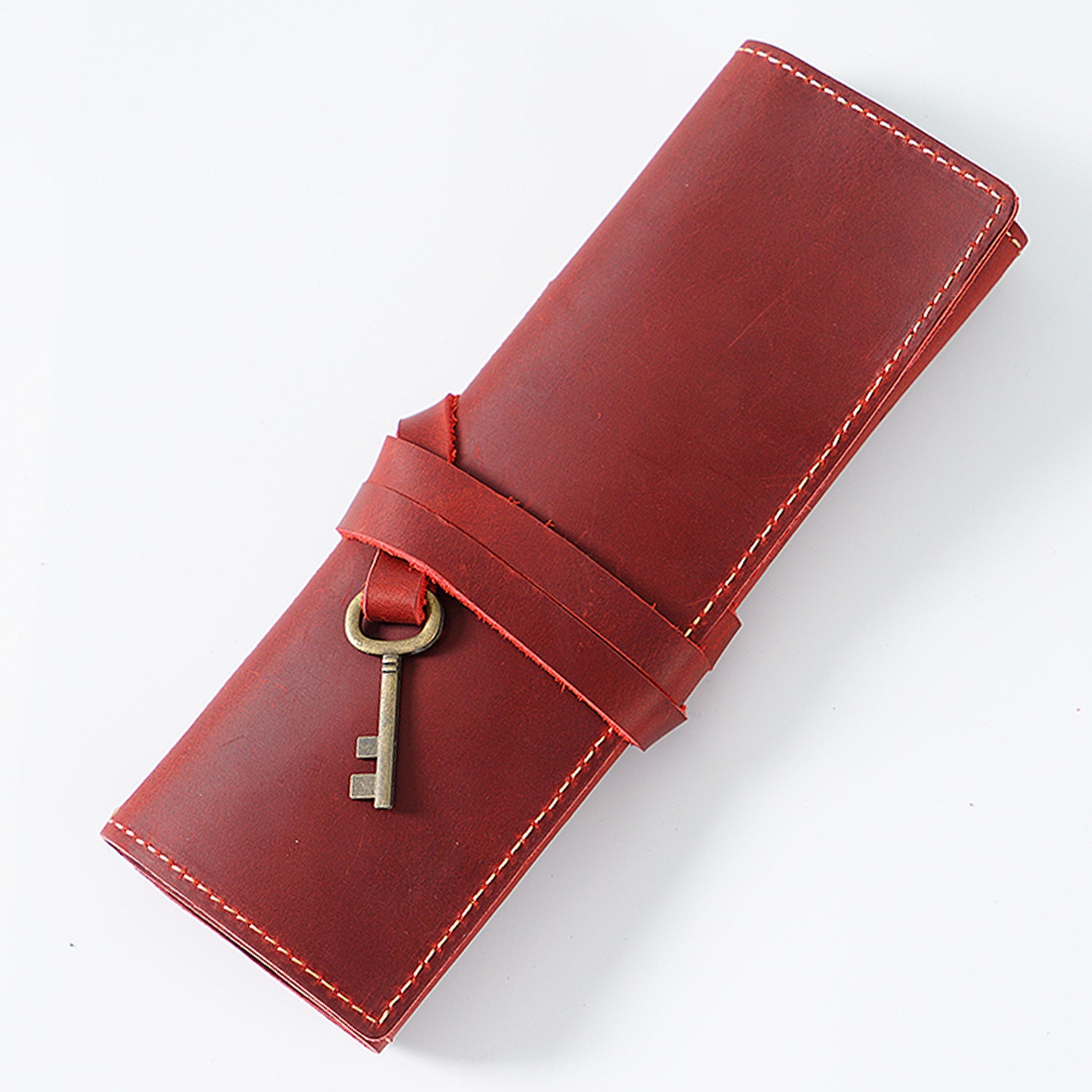 Wholesale First Layer Cowhide Vintage Handmade Multifunctional Pencil Case