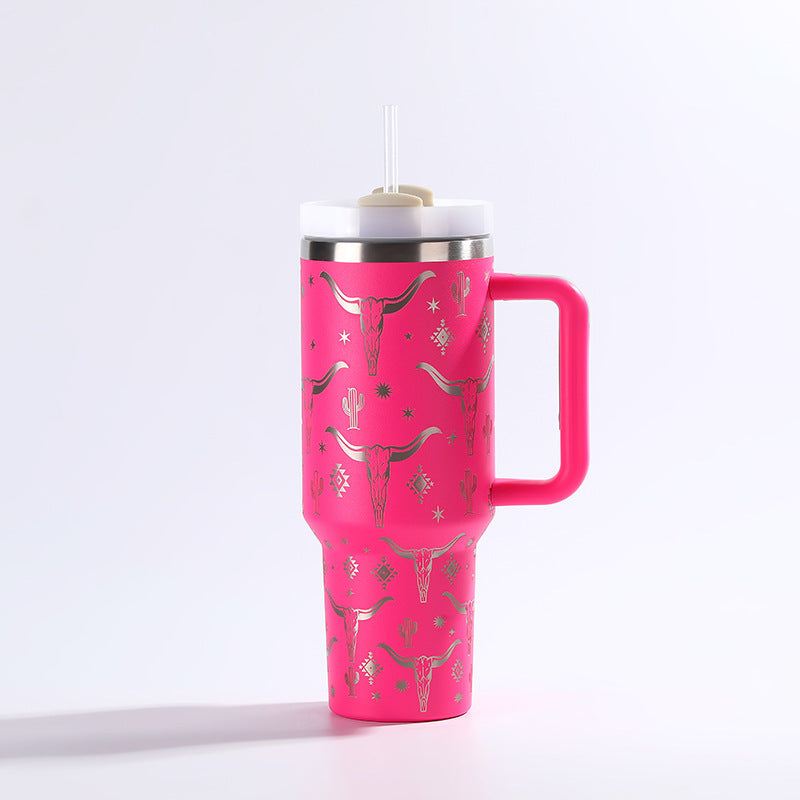 Wholesale Tumbler 40oz Stainless Steel Laser Bull Head Western Style Ice Bullies Cup
