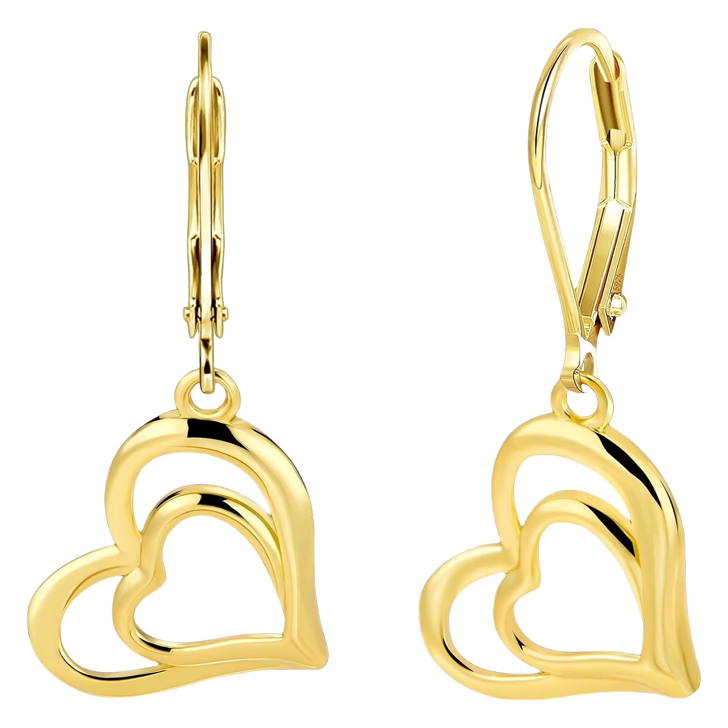 Wholesale  Women' s Love Retro Fashion Personalized Hollow Heart-Shaped Pendant Earrings