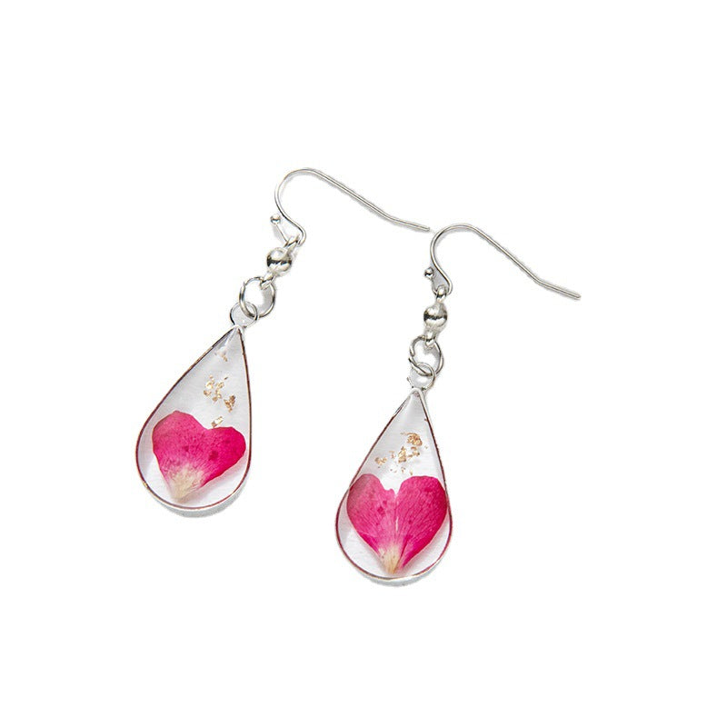 Wholesale 6pcs Fashion Teardrop-shaped Moonflower Dried Flower Earrings