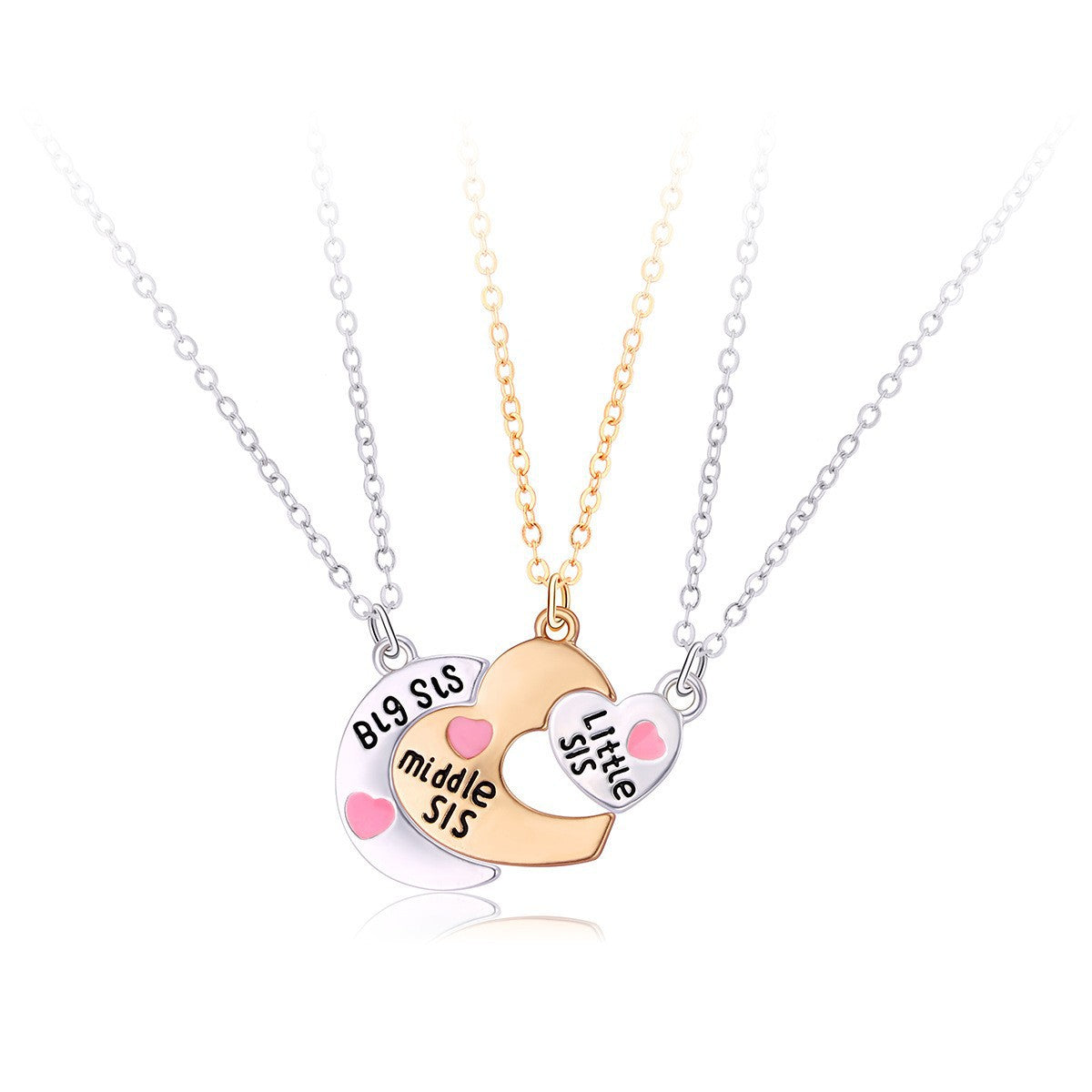 Wholesale Star Moon Three-person Chain  Splicing Round Pendant Set Necklace