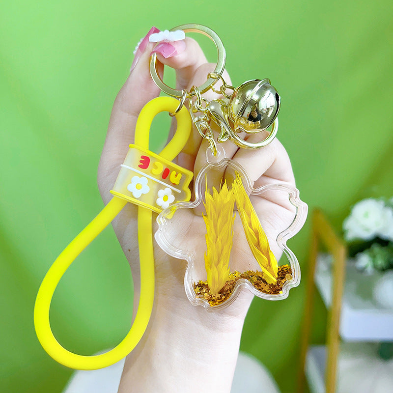 Wholesale Acrylic Oiled Barley Wishing Bottle Keychain
