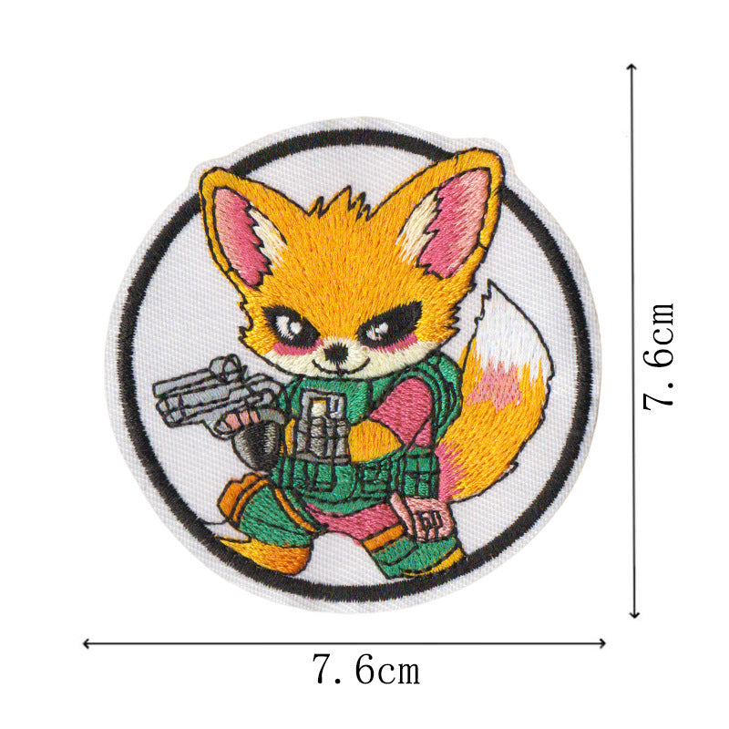 Wholesale Trendy Tactical Fox Embroidered Patches 16 Pieces Jungle Combat Iron On Appliques For Clothing Bags DIY Resale