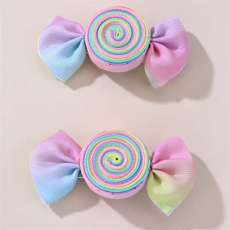 Wholesale Candy Flower Headwear Duckbill Clip Back of Head Bow