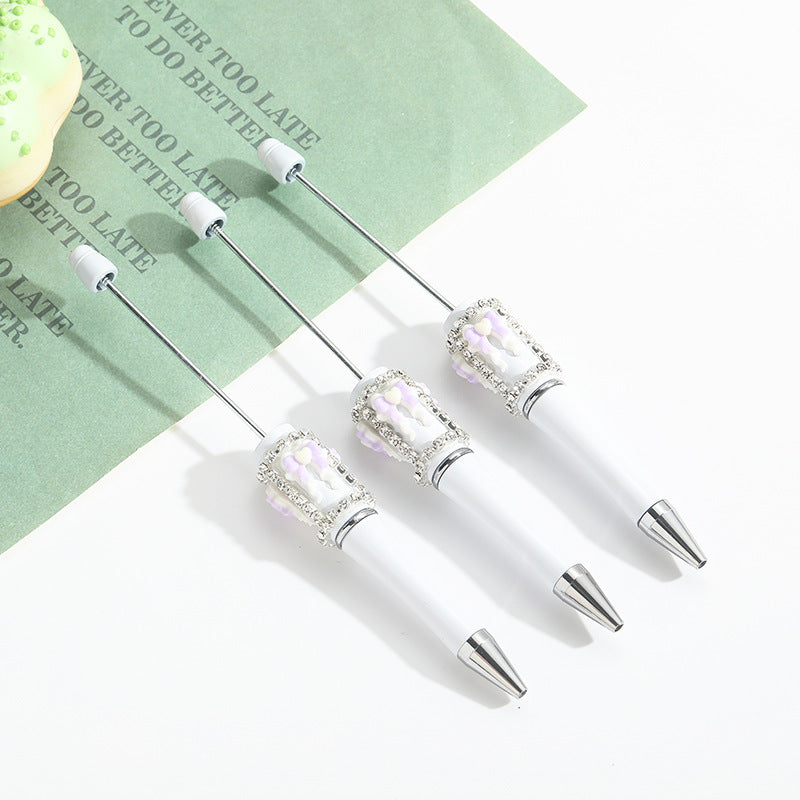 Wholesale 10pcs Beadable Pens Bow Handmade Diamond Ballpoint Pen