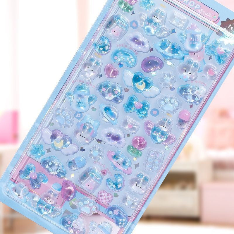 Wholesale Cute cartoon rabbits marine animals ghosts, 3D stickers