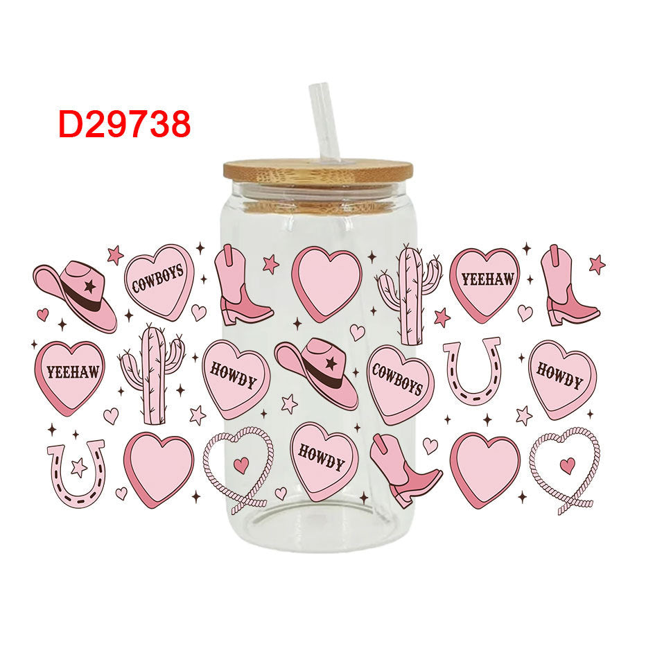 Wholesale Pink Western-style Cactus Series 16oz Cup UV DTF Wraps