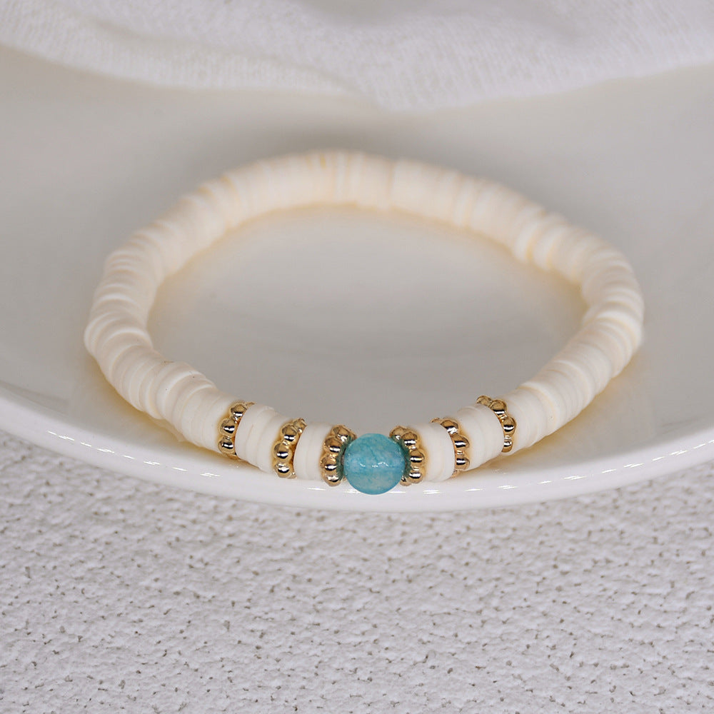 Wholesale Bohemian Style Soft Clay Letter Bracelet Combination Set